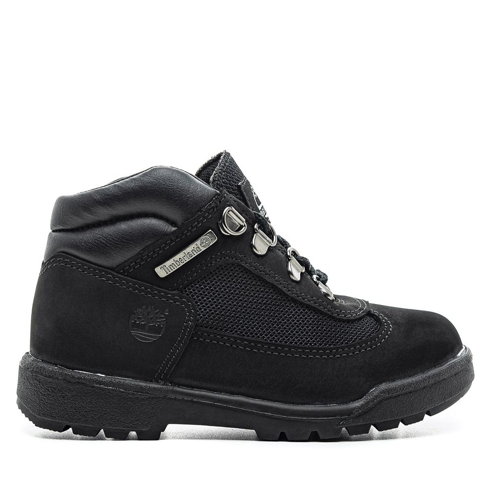 Timberland Μποτες Χιονιού Παιδικα Μαυρα - Youth Leather/Fabric Mid Field - Greece 7928615-FD